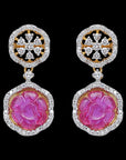 Ruby  Diamond (Haramu) Necklace  Earrings (Buta) Set