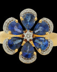 Ring with Sapphire Blue Gemstones