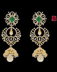 Buttalu/Jhumki Earrings made of Gold, Diamonds, Rubies, Emeralds and Pearls