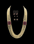 Regal Natural Ruby, Pearls and Diamond Necklace and Studs