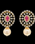 7-in-1 Gold and Diamond Detachable Earrings with Interchangeable Emeralds  Rubies (Can be worn as Buttalu, Butta, Jhumki, Chandbali)