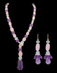 Adjustable Natural Gemstones Diamond Necklace Set