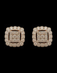 Square-shaped Diamond Earrings And Pendant Set