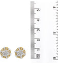 Diamond Hexagon Stud Earrings