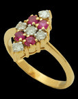 Traditional South Indian Diamond and Ruby Ring