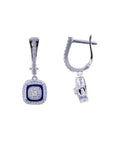 Square Halo Diamond Pendant Earrings Set