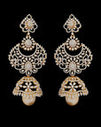 3 in 1 Multiway Chandbali Jhumka Diamond Earrings