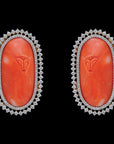 Coral Necklace  Earrings Set Made of F Colored Diamonds with VVS Clarity