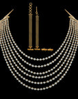 Gold  Diamond Detachable Haaram (Necklace)  Earrings Set