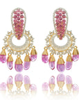 2 in 1 Detachable Ruby Diamond Earrings