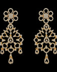 Diamond Chandelier Earrings with Changeable Natural Emerald/Ruby