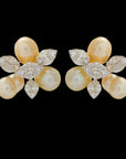 Keshi Pearl Diamond Earrings