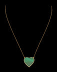 Three Layered Diamond Pendant with Natural Malachite