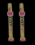 Natural Carved Ruby and Diamond Bangles