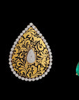 2 in 1 Nakshi Changeable Emerald Diamond Pendant Set