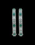 Natural Emerald, Aquamarine and Diamond Bangles