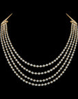 Gold  Diamond Detachable Haaram (Necklace)  Earrings Set