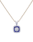 Square Halo Diamond Pendant Earrings Set