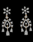 18K Gold and EVVS Diamond Necklace and Earrings Set