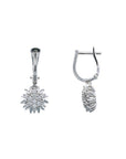 Floral Diamond Pendant Earrings Set