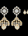 Diamond Jhumka Earrings With Detachable Pearl Drops