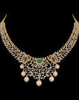 Emerald and Diamond Necklace and Earrings Set