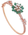 Designer Bracelet With Diamonds And Natural Emerald