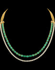 2-in-1 Natural Emerald, Blue Sapphire and Diamond Necklace