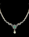 Elegant Emeralds, EVSS Diamonds and 18K Gold Necklace And Earrings Set