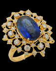 Beautiful Kyanite and Diamond Ring