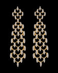 Lightweight but Heavy Looking Gold  Diamond Necklace  Earrings Set