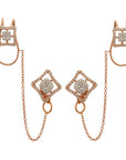 Long Diamond Earrings And Pendant Set