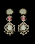 3-in-1 Carved Aqua/Ruby/Tanzanite and Diamond Earrings Set