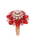 Natural Coral and Diamond Ring