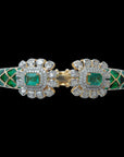 Royal Diamond Openable Bracelet with changeable Natural Emeralds and Rubies