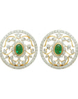 Emerald Ruby Changeable Diamond Earrings