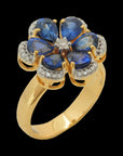 Ring with Sapphire Blue Gemstones