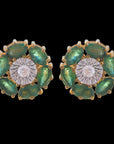 Floral Emerald Diamond Earrings