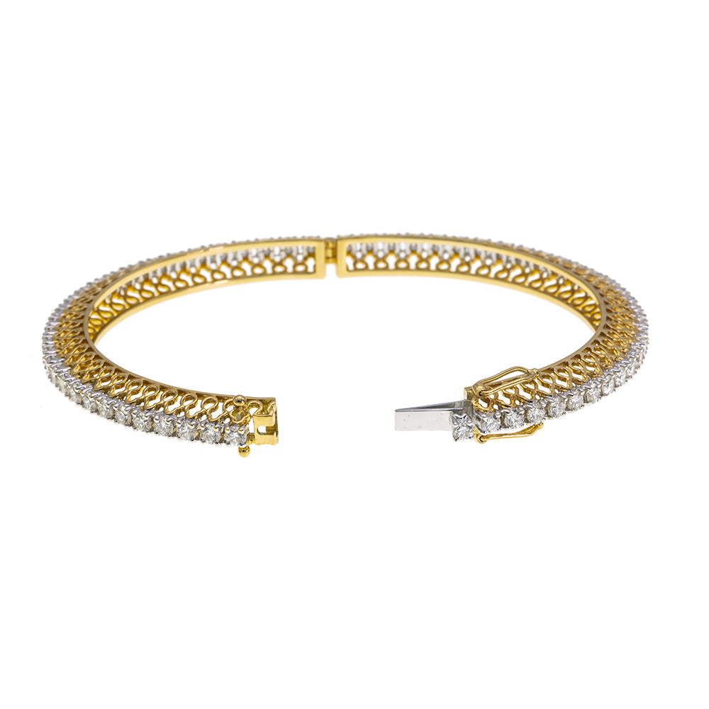 Single Line Solitaire Diamond Bangles