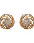 Spiral Round Diamond Earrings And Pendant Set