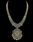 5-in-1 Natural Emerald/Ruby and Diamond Necklace and changeable Pendants