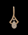 Oval-shaped Diamond Pendant And Earrings Set