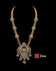 2-in-1 Diamond Haaram Necklace with Changeble Pendant and Natural Rubies