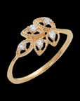 Leaf-Design Diamond Ring