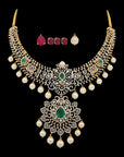 3-in-1 Changeable Emerald Diamond Necklace