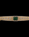 Openable Diamond Bracelet with Natural Emerald Gemstone