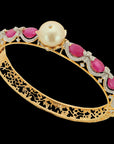 Diamond Bracelet With Rubies And Pearls