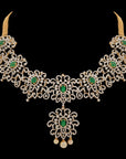 Emerald And Diamond Convertible Set Necklace and Earrings