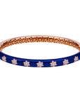 Blue Enamel Diamond Bangle Bracelet