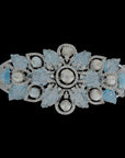 Leaf Design Diamond Bracelet with Natural Aquamarine